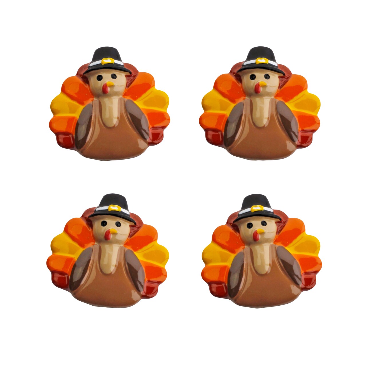 Thanksgiving Turkey Flatback Craft Embellishments (4 pcs)